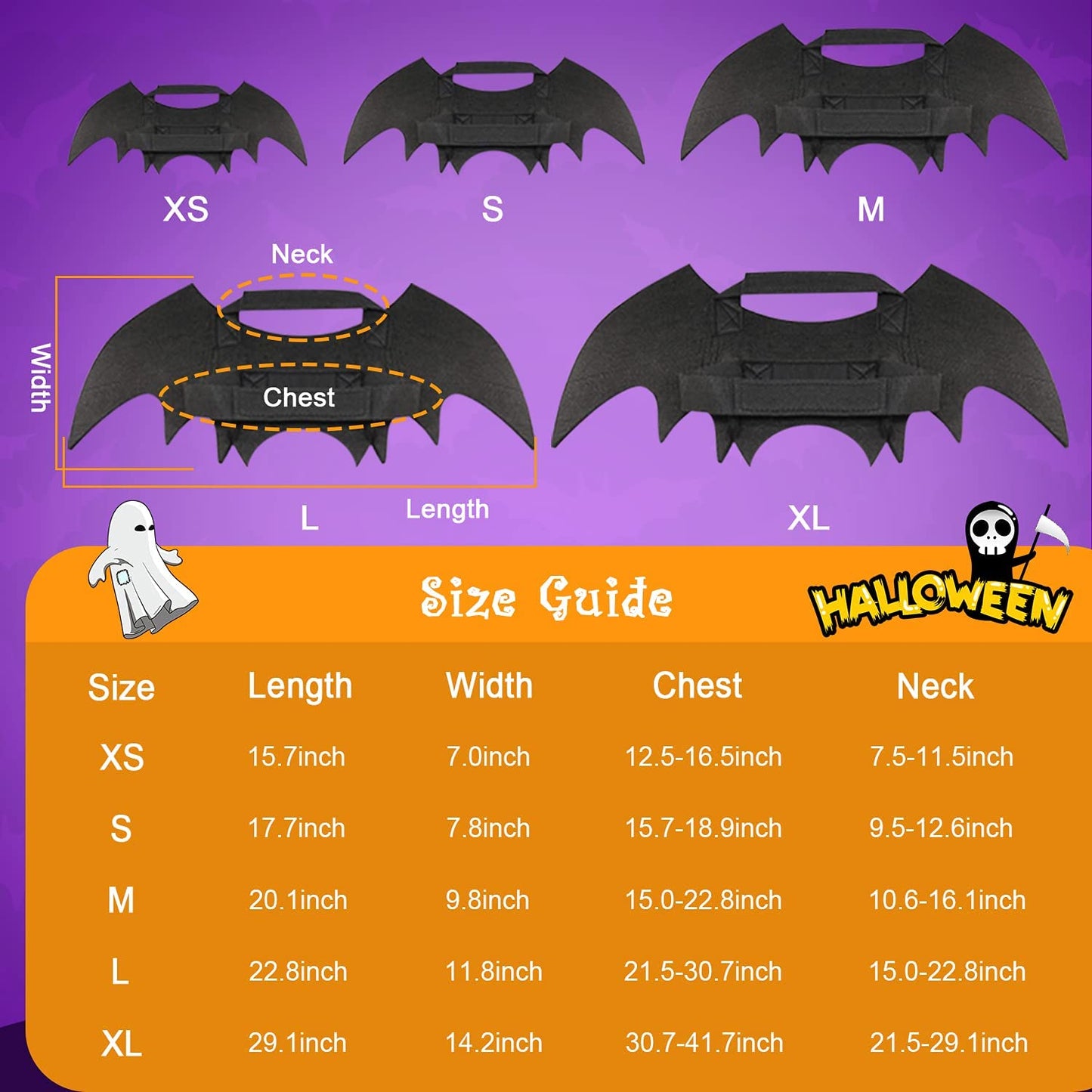 Dog Bat Costume - Halloween Pet Costume Bat Wings Cosplay Dog Costume Cat Costume for Party